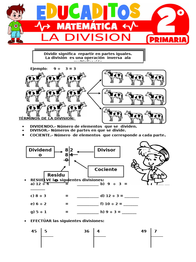 La Division para Segundo Grado de Primaria | PDF