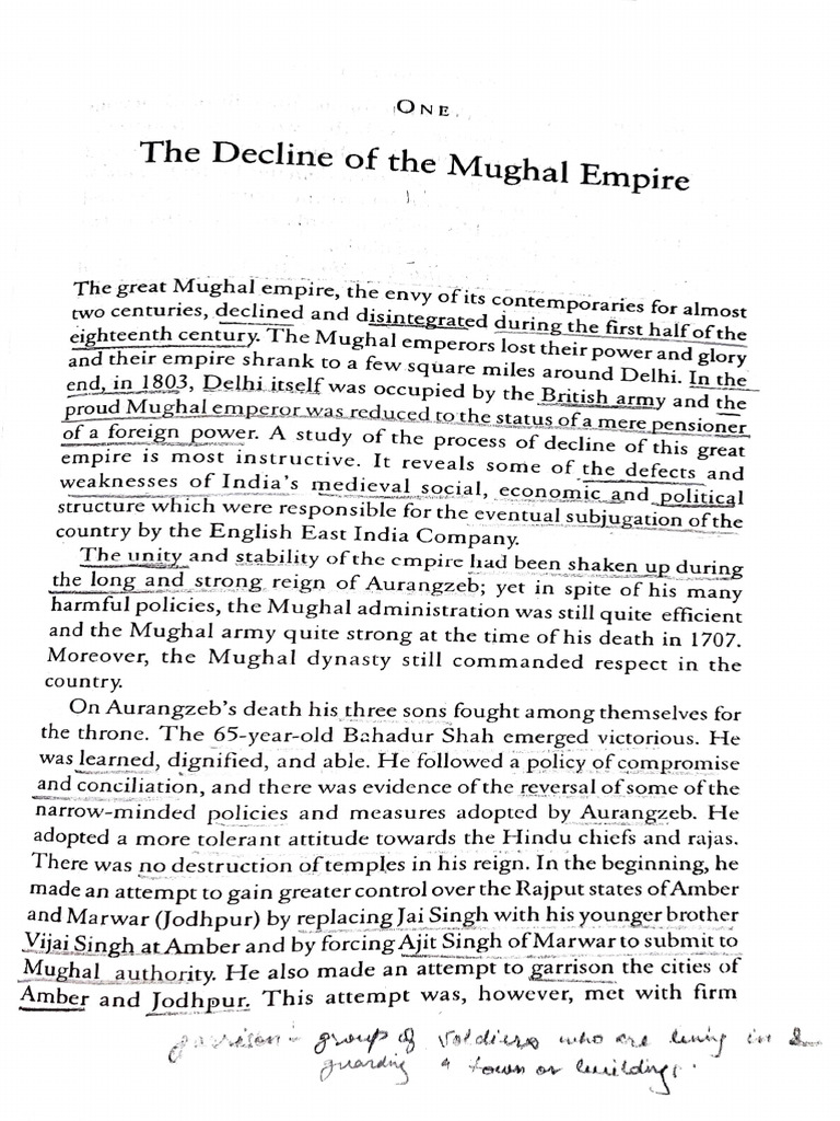 Decline of the Mughal Empire Overview | PDF | Mughal Empire