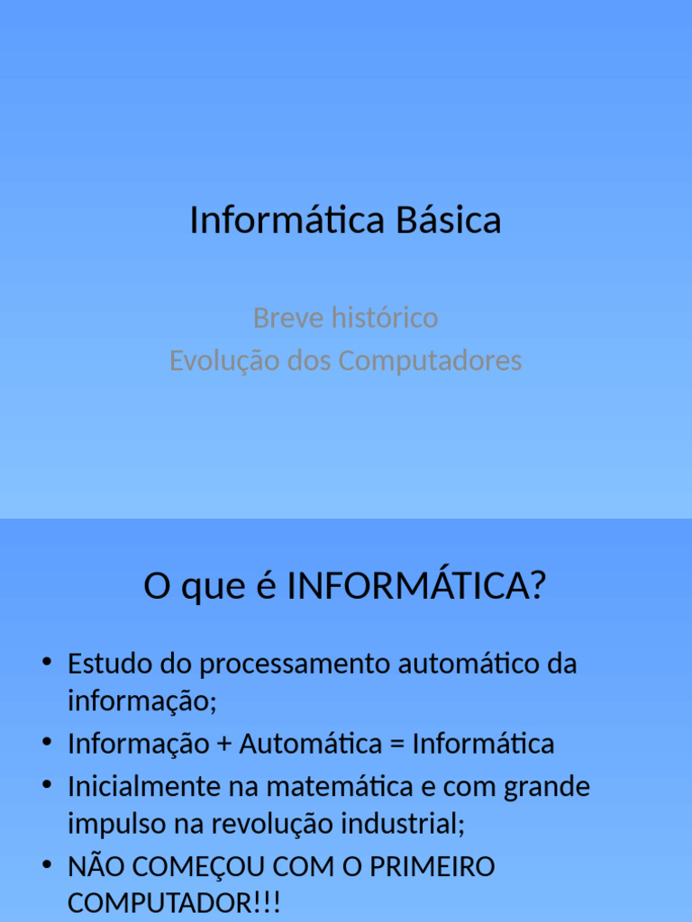 História da Informática e Seus Marcos | PDF | Ciencias de la ...