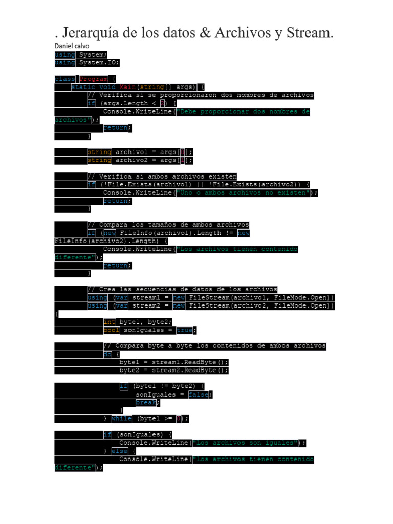 Comparación de Archivos en C# | PDF | Computer Programming