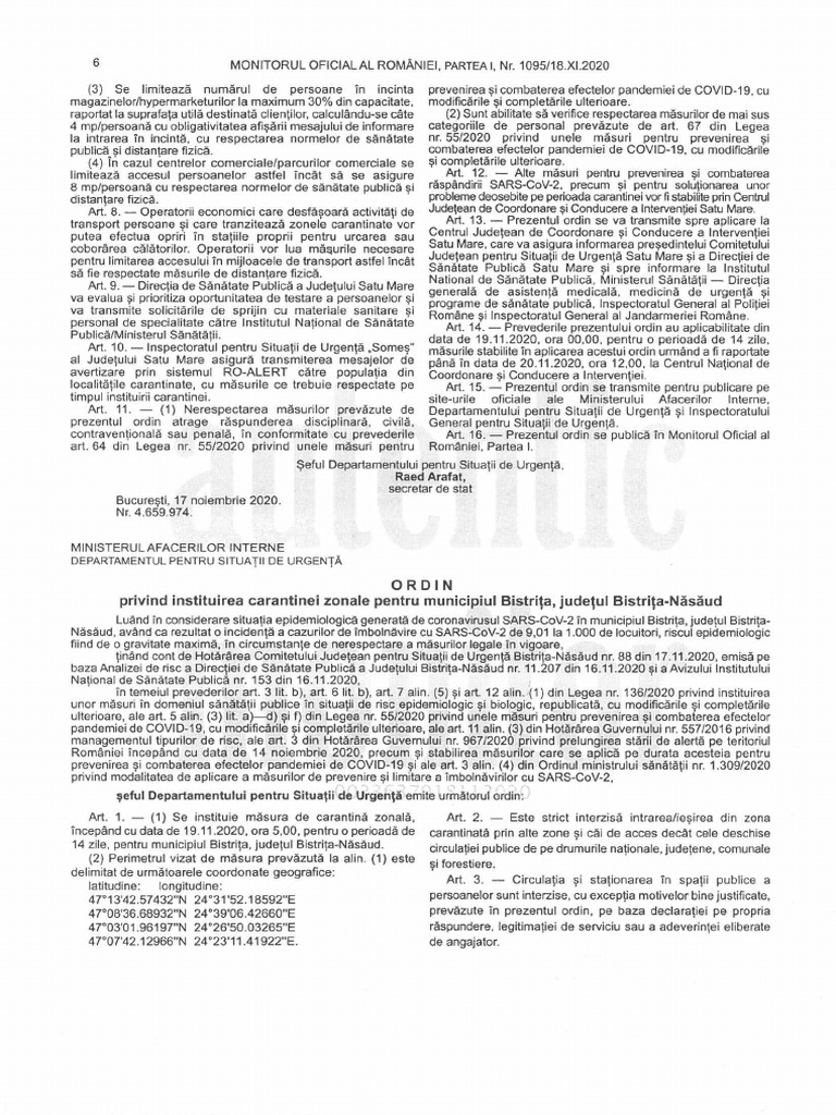 Ordin DSU Carantina Bistrita | PDF