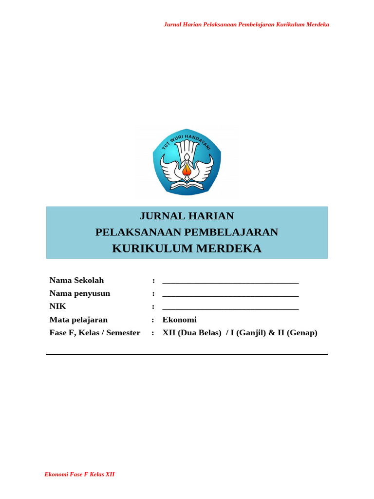 Jurnal Mengajar Harian Kurikulum Merdeka | PDF