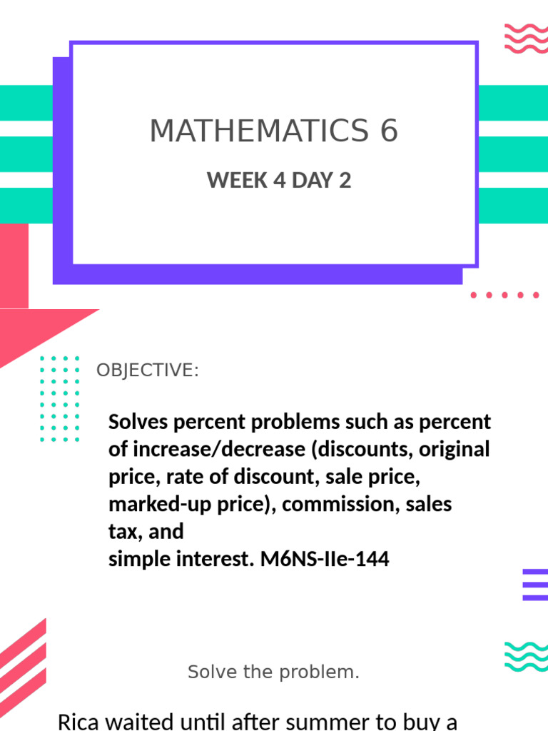 Math 6 Week 4 Day 2 | PDF