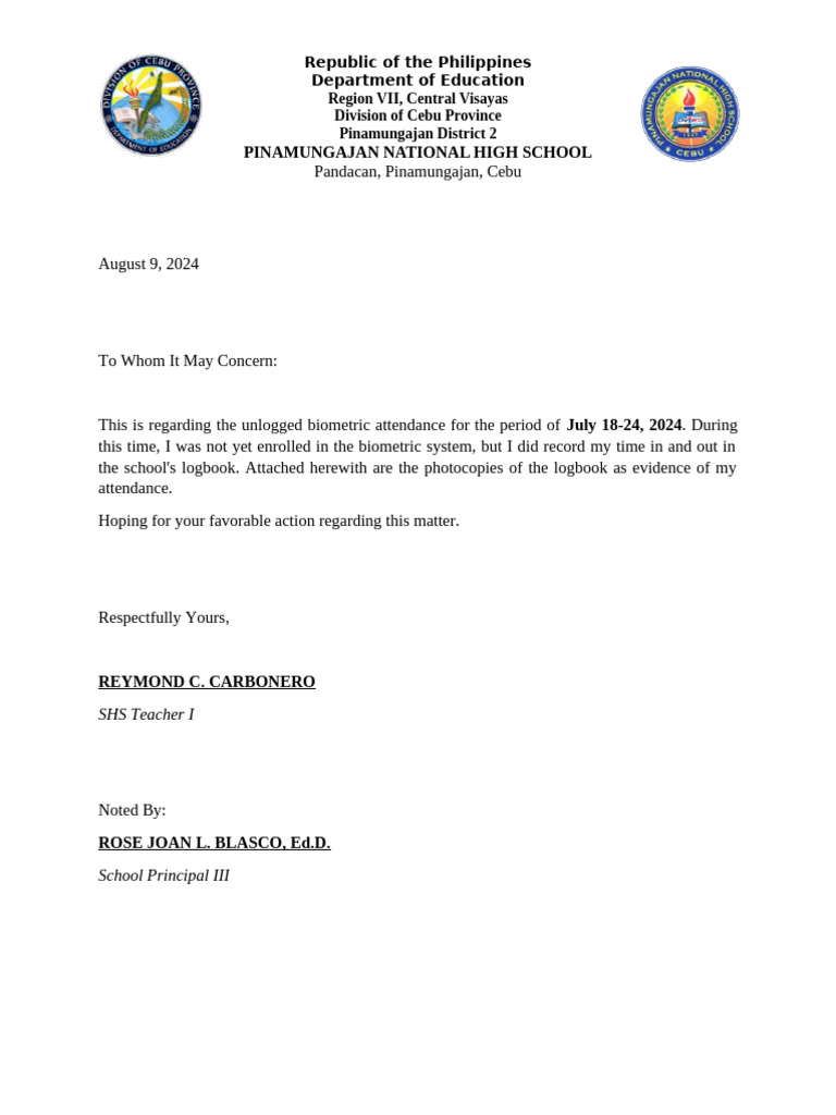 Justification Letter | PDF | Government | Wellness
