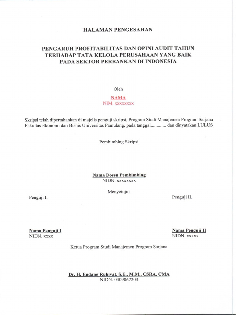 Pengesahan | PDF