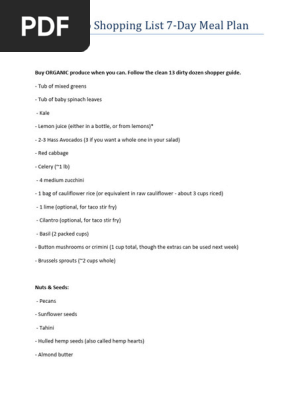 Vegan Keto Shopping List For 7-Day Meal Plan