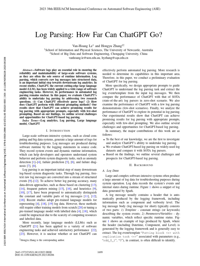 Log parsing how far can chatgpt go pdf