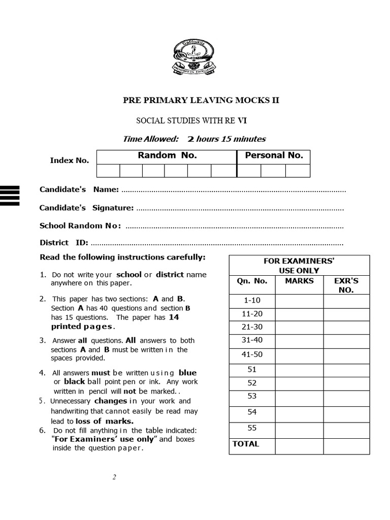 P7 SST Mock | PDF