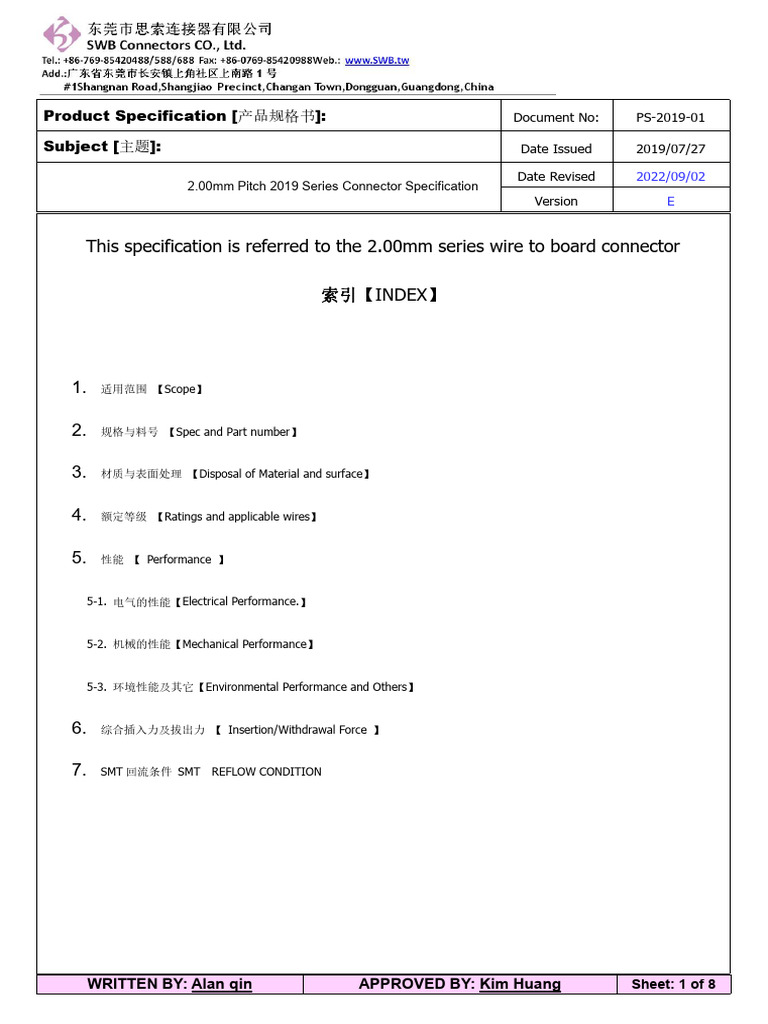2019 Spec | PDF