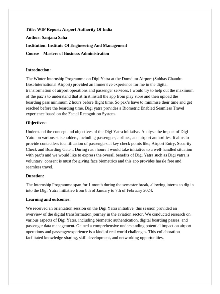 Airport Report Ss | PDF