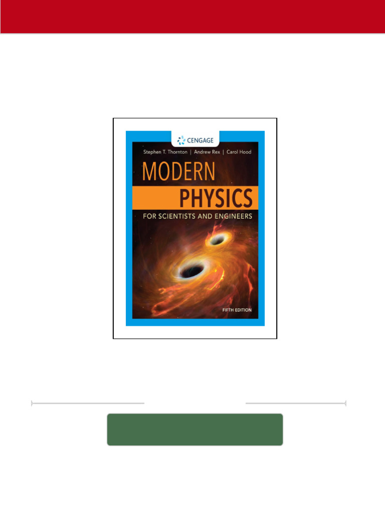 Modern physics for scientists and engineers 5th edition stephen