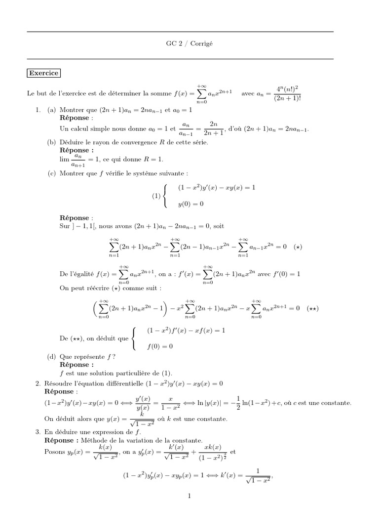 TD GC Corrigé | PDF