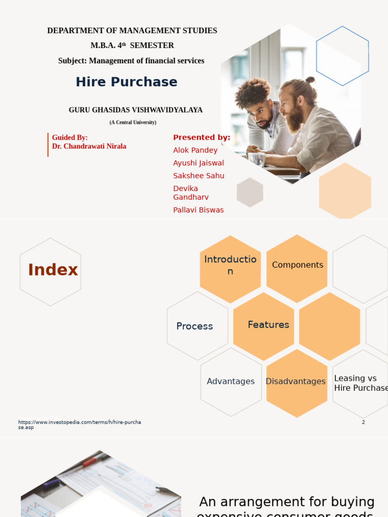 Hire Purchase: Department of Management Studies M.B.A. 4 Semester ...