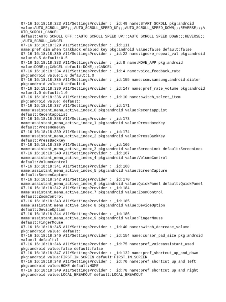 Android A11Y Settings Provider Data | PDF | Cloud Clients | System Software