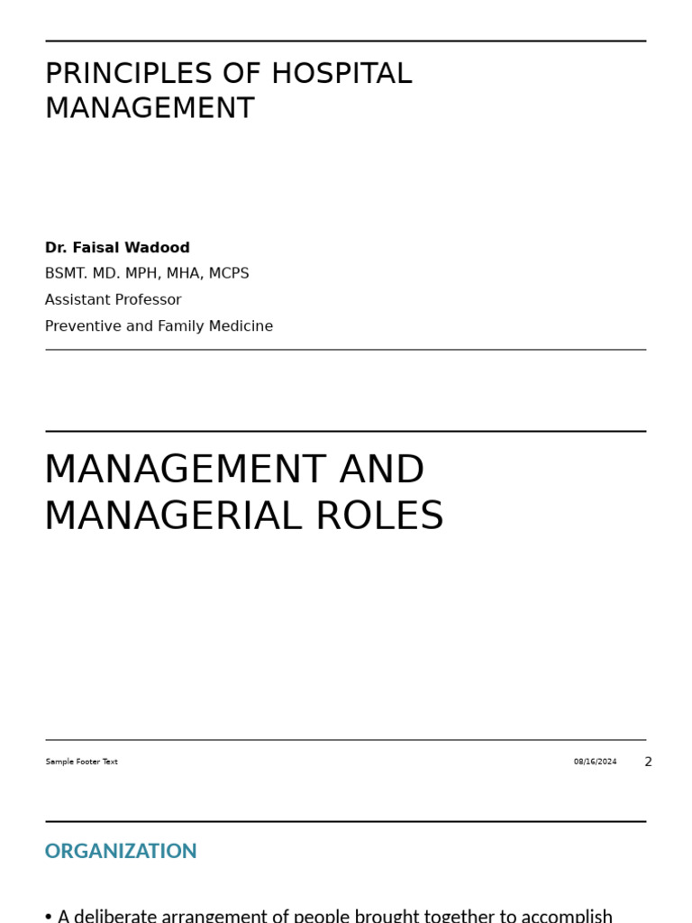 Management and Managerial Roles | PDF