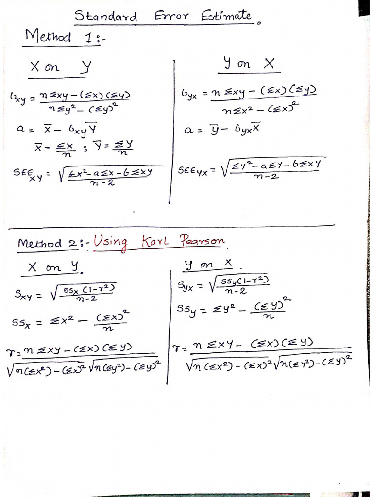 Standard Error of Estimate | PDF