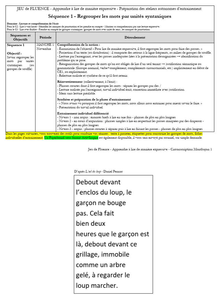 Sequence 1 Regrouper Les Mots 1 | PDF