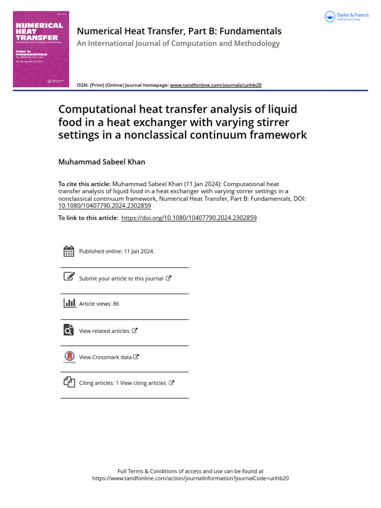 Heat Transfer in Liquid Food Systems | PDF | Liquids | Viscosity