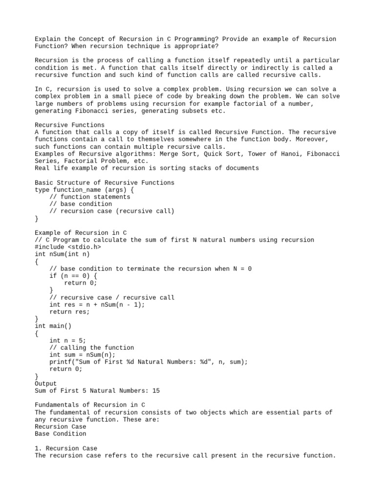 Recursion | PDF