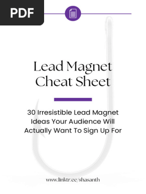 01 Lead Magnet Ideas List Cheat Sheet