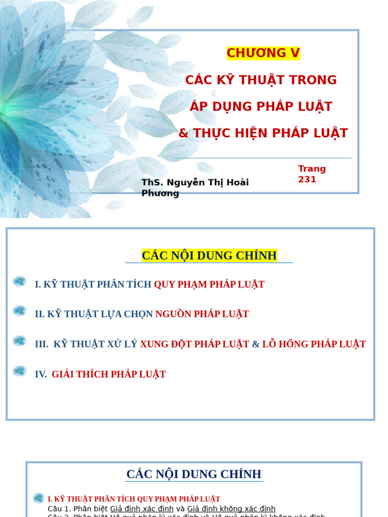 CHƯƠNG 5 - CÁC KỸ THUẬT TRONG ADPL VÀ THPL | PDF