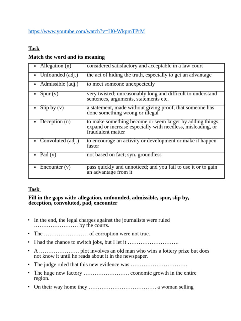 Vocabulary and Idioms Exercise | PDF | Language Arts & Discipline