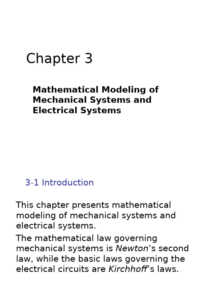 Mathematical Modeling of Mechanical Systems and Electrical Systems ...