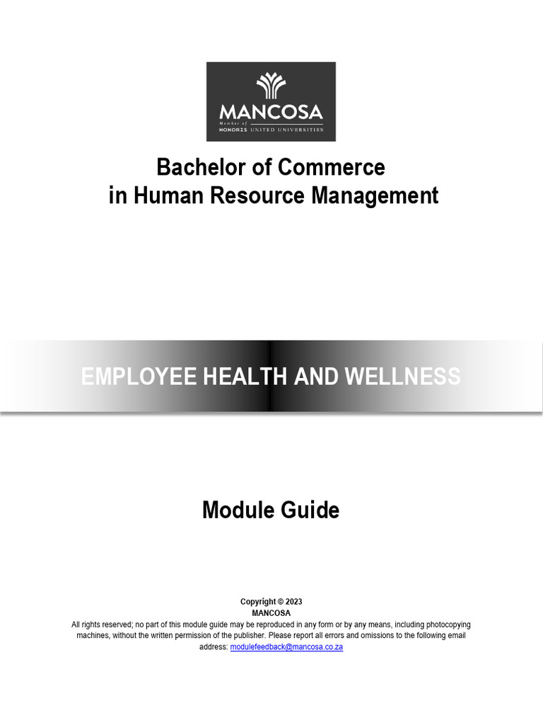 BCOM HRM - Employee Health and Wellness | PDF