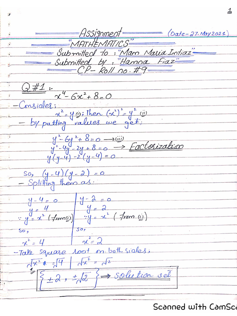 Math Assignment 1 | PDF