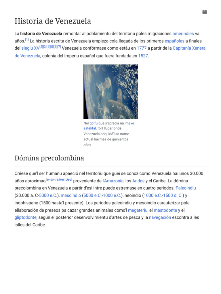 Historia escrita de Venezuela en el XV | PDF | Venezuela | Política de ...
