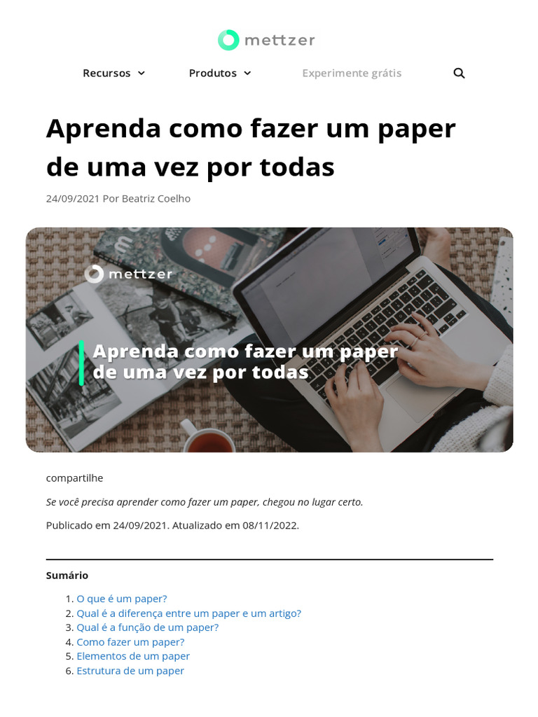 Como Fazer Um Paper - Aprenda Fazer Esse Trabalho Na ABNT | PDF