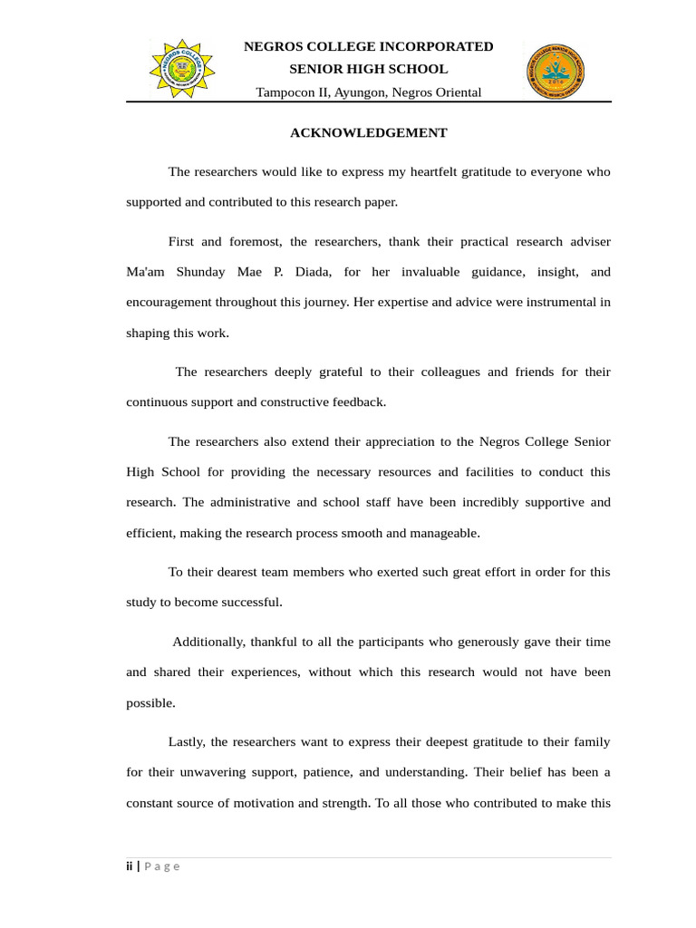 Acknowledgement Final | PDF