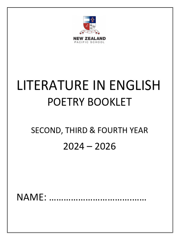 2nd YEAR 2024 LIT POETRY BOOKLET 20242026 PDF