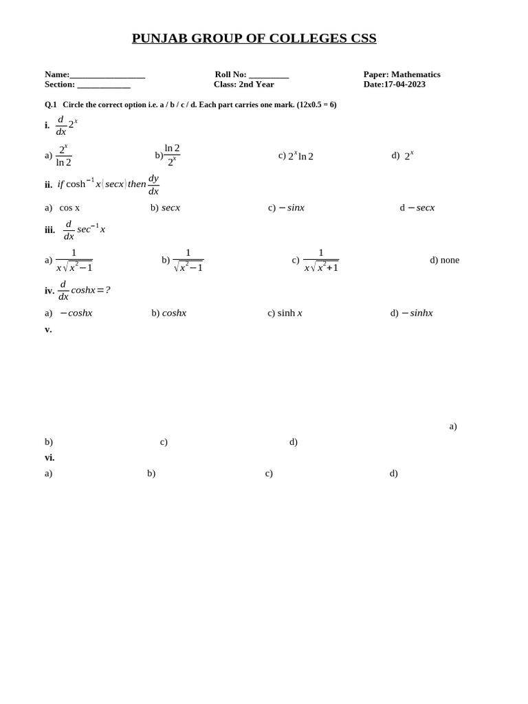 2nd Year Math 2.5-2.8 | PDF