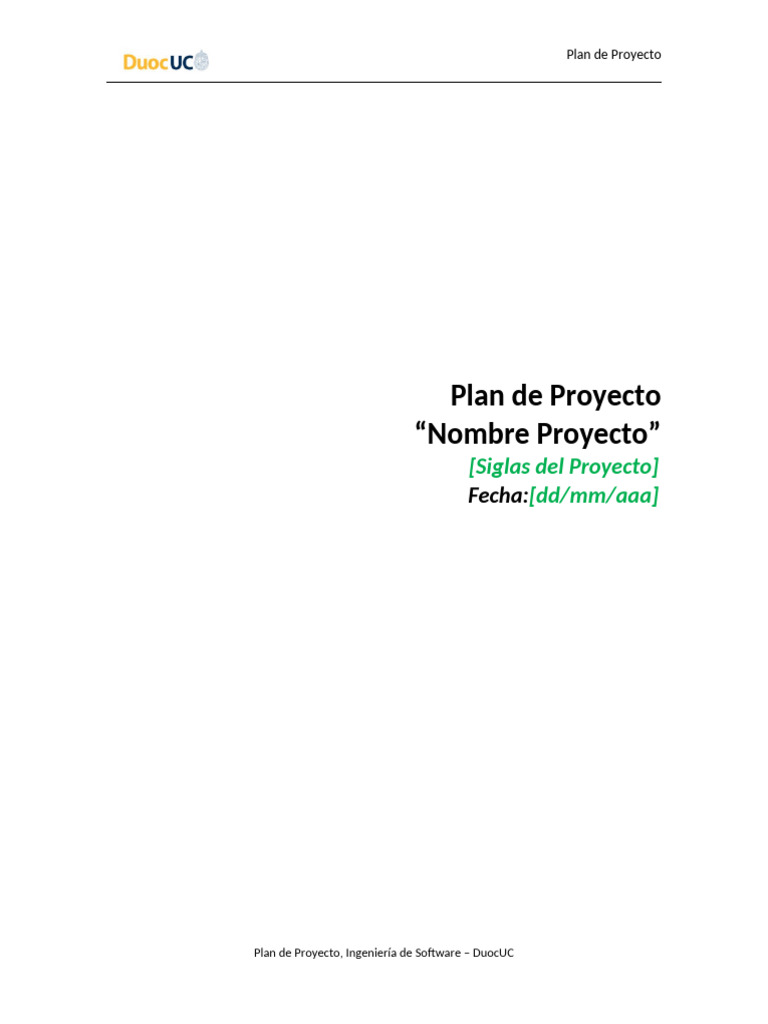 Plantilla - Plan - de - Proyecto | PDF