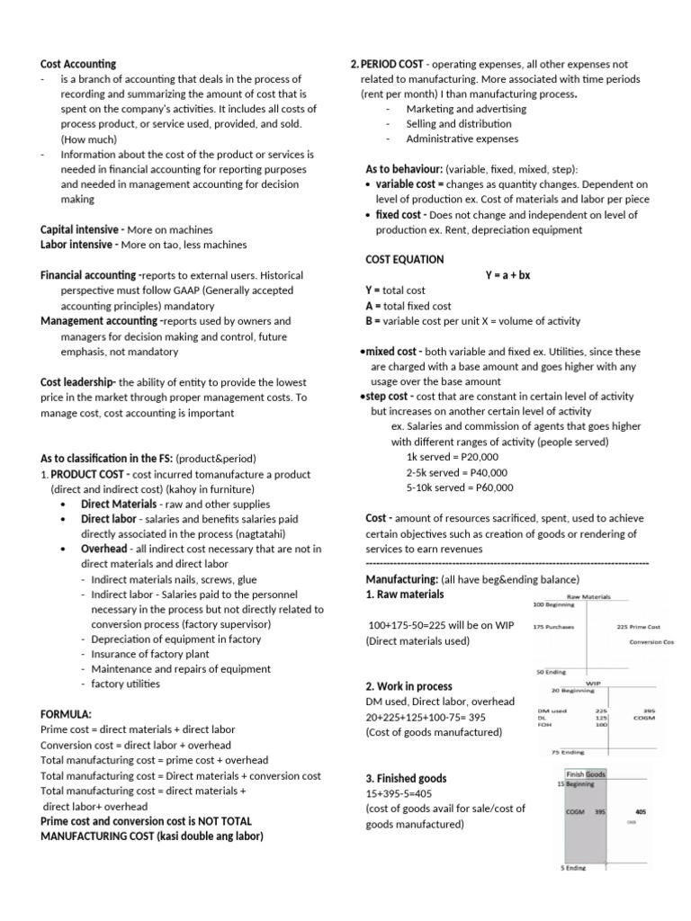Cost Accounting Overview and Techniques | PDF | Variance | Cost Of ...