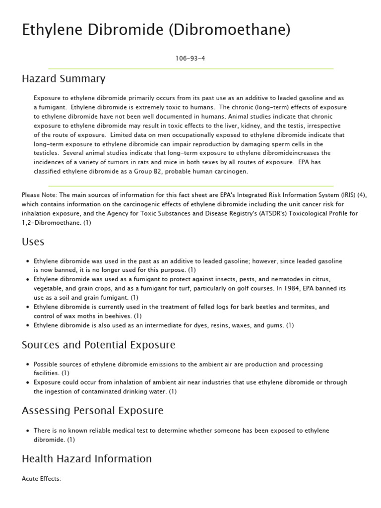Ethylene Dibromide | PDF