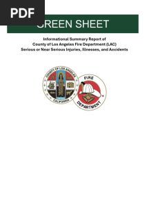 Informational Summary Report of County of Los Angeles Fire Department (LAC) Serious or Near Serious Injuries, Illnesses, and Accidents