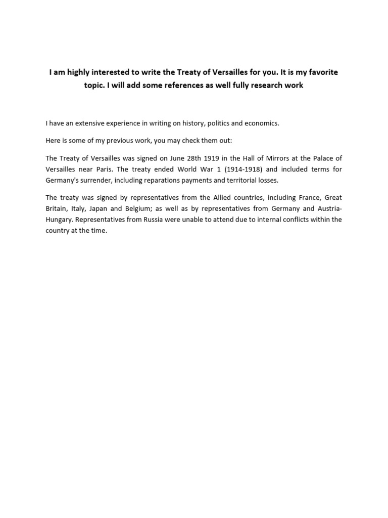 Treaty of Versailles | PDF