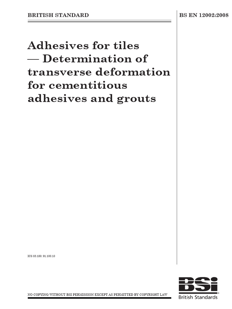 BS en 12002-2008 (2009) | PDF