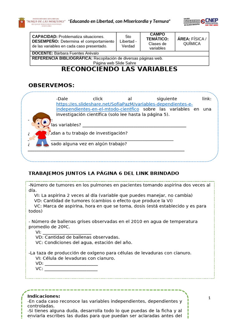 Ficha I de Ciencia y Tecnología 5° | PDF