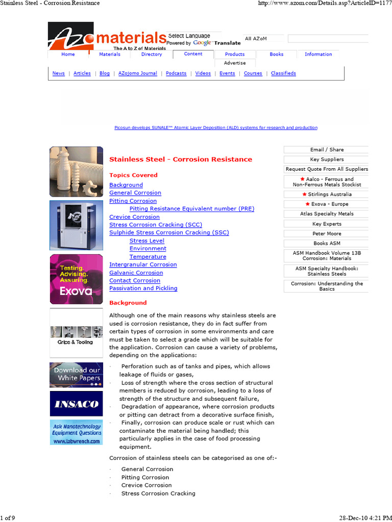 Stainless Steel Corrosion Resistance PDF