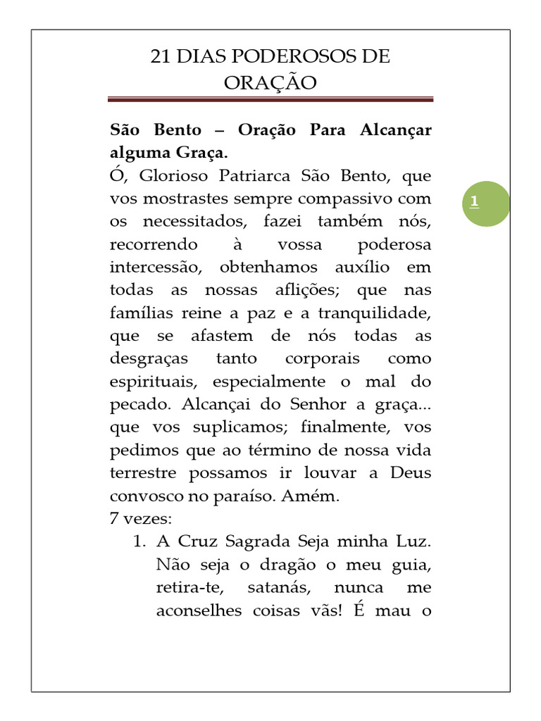 21 DIAS DE ORAÇÃO PODEROSAS - A5 | PDF