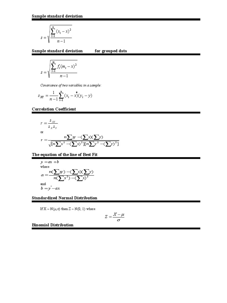 Statistics Review | PDF | Correlation And Dependence | Normal Distribution