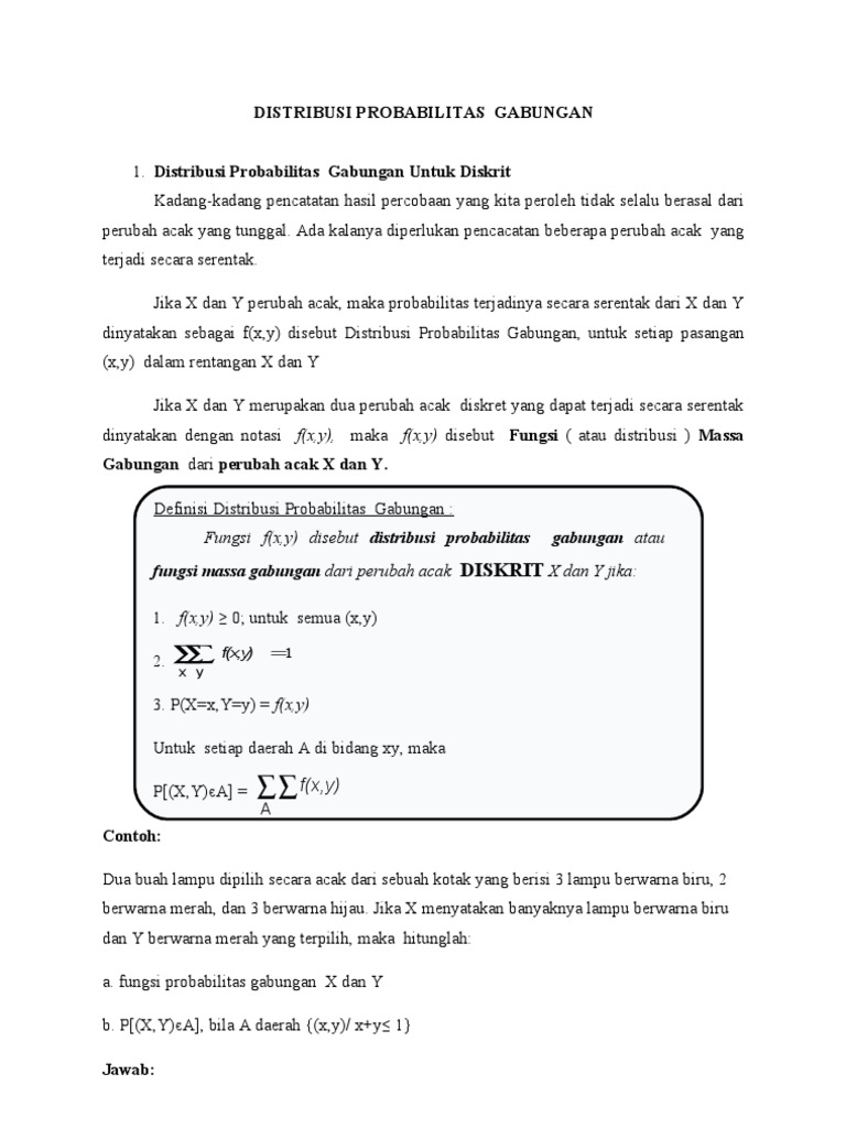 Distribusi Probabilitas Gabungan