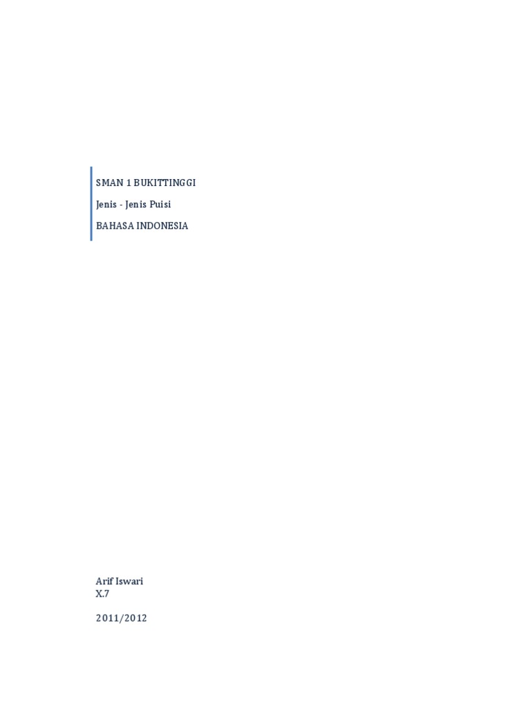 Jenis-Jenis Rima dalam Puisi | PDF