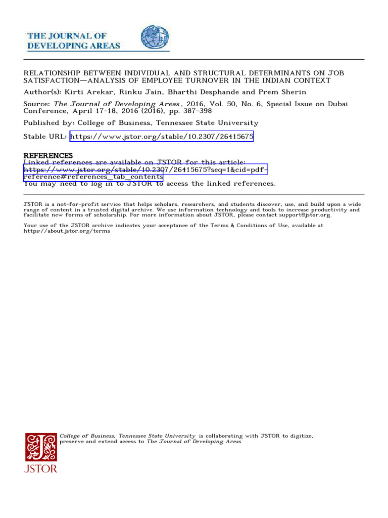 Relationship Individual Structural-2016 | PDF | Job Satisfaction ...