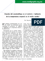 Función Del Anestesiólogo en El Control y Vigilancia, de La Temperatura Corporal en El Recién Nacido.