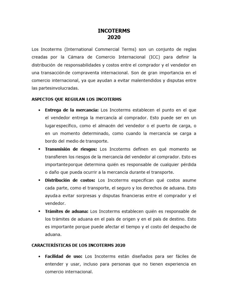 2.2. Incoterms 2020 - 2024 | PDF