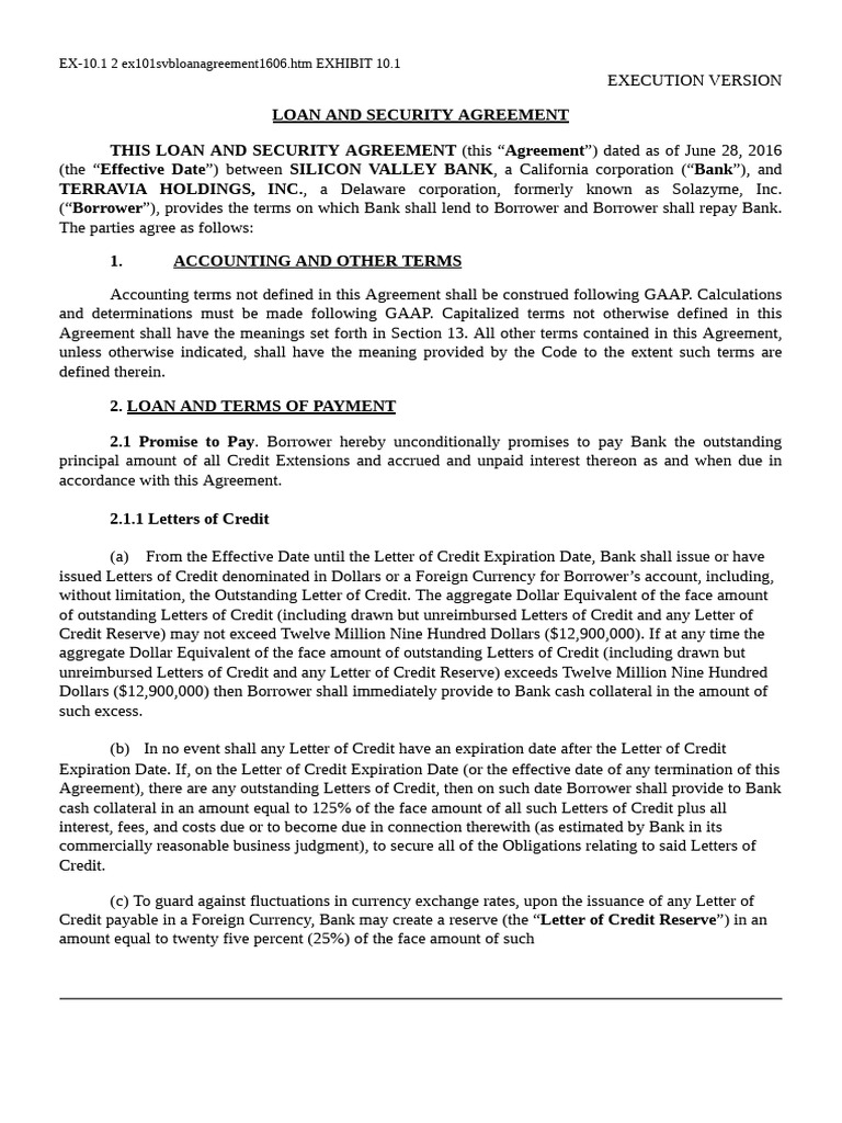 Loan & Security Agreement Guide | PDF | Security Interest | Finance ...